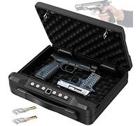 TAHALI Coffre-Fort pour Arme De Poing, Armoire pour Pistolet à Empreintes Digitales, Coffre-Fort pour Arme De Poing en Acier, Coffre-Fort pour Arme De Poing, avec Clé De Rechange