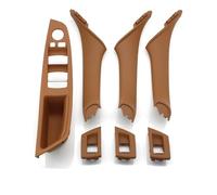 TAHDP Poignée De Porte, Accoudoir, Panneau Commande Vitre, Intérieur Pour BMW Série 5 F10 F11 F18 520i 523i 525i 528i 535i (conduite À Gauche) Couvercle de poignée de porte(Brun rouge,7 pièces)