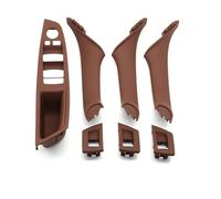 TAHDP Poignée De Porte, Accoudoir, Panneau Commande Vitre, Intérieur Pour BMW Série 5 F10 F11 F18 520i 523i 525i 528i 535i (conduite À Gauche) Couvercle de poignée de porte(Brun,7 pièces)