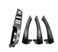 TAHDP Poignée De Porte Intérieure Complète Pour BMW Série 3 E90 E91 316 318 320 325 328i, Lot 7 Pièces, Conduite À Gauche Couvercle de poignée de porte(Carbon high-end 35.5)