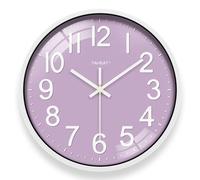 TAHEAT Horloge Murale de Cuisine, 30 cm Horloge Violette à Piles, silencieuse, Moderne et décorative pour Cuisine, Salon, Chambre à Coucher, Salle de Bain, Bureau, café