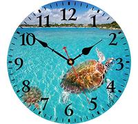 TAHEAT Horloge Murale sous-Marine - 34 cm - Silencieuse - sans tic-tac - Nautique - Fonctionne avec Piles - Facile à Lire - Horloge Murale pour Salon, Cuisine, Salle de Bain, Bureau