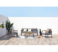 Tahina - Salon De Jardin Bas Aluminium Gris