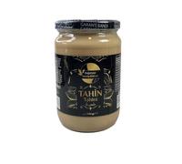 Tahini - Pâte de sésame naturelle, torréfaction spéciale, broyée sur meules de pierre, tartinade saine, en pot en verre avec des ingrédients frais et nutritifs, vegan et naturel