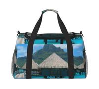 Tahiti Beach Sac de voyage à main idéal pour les voyages longue distance et une utilisation quotidienne, Noir , Taille unique