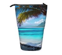 Tahiti Beach Trousse à crayons rétractable verticale pour Noël, vacances, Nouvel An