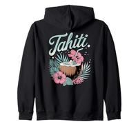 Tahiti Coconut Drink Island Vacances, Hibiscus Flower Summer Sweat à Capuche