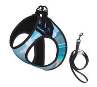 Tahiti Ensemble harnais et laisse en maille douce pour chien et chat Motif plage
