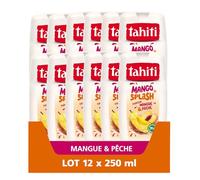 Tahiti, Gel Douche Mango Splash, Parfum Mangue et Pêche, Lot de 12 x 250 ml