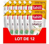 TAHITI - Gel Douche Parfum 8h Recharge - Vanille - 500ml - Lot de 12