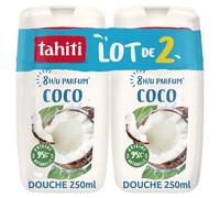 TAHITI - Gel Douche Parfum Coco - Parfum Exotique 8h - Extrait de Coco Bio - Hydratation Naturelle - Lot de 2 x 250ml