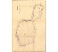 Tahiti Map Journal: Vintage Map Notebook