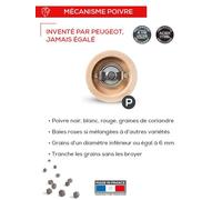 Tahiti moulin à poivre manuel en bois,