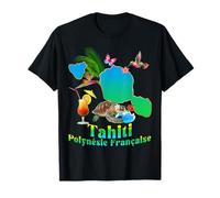 Tahiti Polynésie Française Cocktail Ananas Colibri Tortue T-Shirt