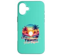 Tahiti Polynésie Française Coucher de Soleil Plage Palmier Voyage Souvenir Coque pour iPhone 16 Plus