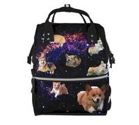 Tahiti Sac à langer imprimé plage sac à dos bébé sacs à langer pour maman papa, sac à dos à langer imperméable sac à dos multifonction sac de voyage, Chien mignon de l'espace, One Size, Sac à dos