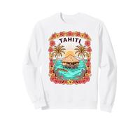 Tahiti Tropical Island Vacances, Bungalow sur pilotis Coucher de Soleil Sweatshirt