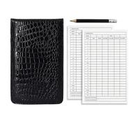 TAHJOS Porte-Carte de Score Golf avec Motif Crocodile - Étui en PU Leather, avec Crayon et 2 Cartes de Score, Design Pliable et Portable - Idéal pour Hommes et Femmes
