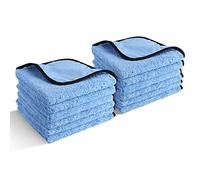 Tahoe Trails Bust-HOP Lot de 12 Serviettes en Microfibre pour Voitures, séchage de Voiture, Lavage et Polissage avec Chiffon en Microfibre sans Bords en Soie, 40,6 x 40,6 cm