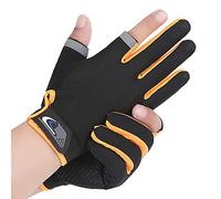 TAHUAON Gants d'aviron antidérapants pour la gym, l'exercice, la conduite, le cyclisme pour homme et femme, pour la course, le sport, la pêche (noir et orange)