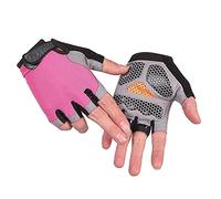 TAHUAON Gants de gym demi-doigts unisexes pour canoë, planche à voile, kitesurf, voile, cordon de poignet réglable (mise à niveau - Rose S)