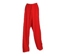 Tai Chi Ample Uniforme Coton Et Lin Vêtements Wing Chun Shaolin Kung Fu Pantalon D'entraînement,Rouge,M