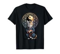 Tai Chi Chat Yin Yang Fleur de Vie Arts Martiaux Chaton T-Shirt