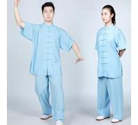 Tai Chi Costume Unisexe Loisir Confortable Arts Martiaux Uniforme Doux Respirant Chinois Kung Fu Vêtements Coton Et Lin Wing Chun Vêtements Zen Méditation, 010, XL