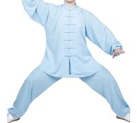 Tai Chi Costume Unisexe Loisir Confortable Arts Martiaux Uniforme Doux Respirant Chinois Kung Fu Vêtements Coton Et Lin Wing Chun Vêtements Zen Méditation, 004, XS