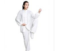 Tai Chi Femme, Vêtements De Tai Chi pour Femmes Costume Tang Chinois Costumes Nationaux Qi Gong Wing Chun Suit Femmes Costume De Méditation Zen Lin Manches Longues Convient Aux Femmes,White-XL
