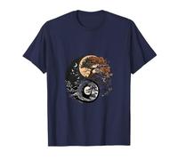 Tai Chi Femmes Hommes Yin Yang Arbre de Vie Fractale Phase Lune T-Shirt