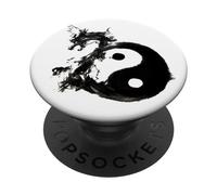 Tai Chi Flow State Tao Yin Yang Dragon Lunaire Nouvel an PopSockets PopGrip Adhésif