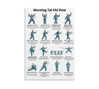 Tai Chi Morning Routine Poster Daily Tai Chi Flow Chart Guide to Energize Your Day Home Office Bedroom Wall Art Mindfulness Practice(Unframed,08X12inch(20X30cm))