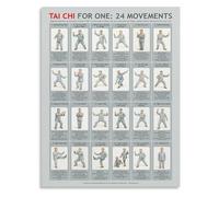 Tai Chi Practice Chart Mind Body Harmony Canvas Art Poster for Zen Decor and Calm Space(Framed,16x24inch(40x60cm))