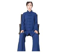 Tai Chi Vêtements Uniforme de Tai Chi en coton, vêtements de Wushu et de Kung Fu for adultes, costume d'arts martiaux, costume de Wing Chun, costume de performance de Taichi Tang(Blue,XXL(180cm))