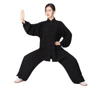 Tai Chi Vêtements Uniforme de Tai Chi en coton, vêtements de Wushu et de Kung Fu for adultes, costume d'arts martiaux, costume de Wing Chun, costume de performance de Taichi Tang(Black,L(170cm))