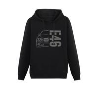 TAI DU E46 E 46 Classic Drift Series 3 Car Summer Style Brand Black Printing Graphic Mens Sweatshirts Unisex Hooded L