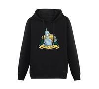 TAI DU Kill All Humans Bender Robot Beer Movie Black Printing Graphic Mens Sweatshirts Unisex Hooded XL