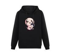 TAI DU The Binding of Isaac Cute Character Guppy's Cat Black Printing Graphic Mens Sweatshirts Unisex Hooded L