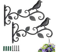 TAIANJI 2 Pièces Support de Suspension en Fer, Supports pour Plantes Suspendues pour Paniers Suspendus, Grand Support Mural pour Plantes Suspendues Mangeoires à Oiseaux Carillons Lanternes