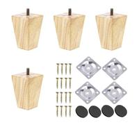 TAIANJI 4 Pièces Pied Meuble Bois Pied Meuble Pied de Table Bois Pied pour Canapé Pied de Lit, pour Banc Lit Placard Meuble TV Armoire avec Accessoires(10cm)