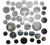 TAIANJI 40 Pièces Miroir Autocollant Amovible Mural Miroir Stickers Miroir en Acrylique Miroir Adhésif Décoratif Stickers Miroir en Acrylique Miroir Adhésif Décoratif pour Les Scènes Décoratives