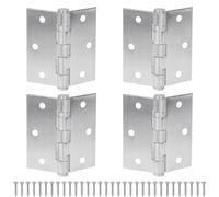 TAIANJI Lot de 4 charnières de porte, charnières de porte robustes en acier inoxydable pour roulement à billes brossé lisse, charnières chromées dures qui ne rouillent pas, 10,2 cm