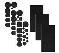 TAIANJI Lot de 48 patchs de réparation de doudoune en nylon, 2 styles de patchs imperméables auto-adhésifs pour veste, tente, vêtements, sac de couchage (noir)