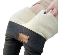 taianle Pantalons chauds - Leggings super épais en laine de cachemire coupe-vent et chaleur froide, pour femmes chaudes en hiver, leggings élastiques, pantalons doublés en polaire épaisses. S gris