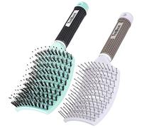 TaiBest Ensemble de brosses à cheveux en poils de sanglier - Brosse à cheveux secs/humides démêlante pour cheveux fins, épais, bouclés - Brosse à cheveux incurvée et ventilée pour femmes, hommes ou