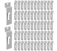 TAICHEUT Lot de 100 crochets à encoches utilitaires en métal, crochets utilitaires argentés pour cadre photo, peinture, panneau de grille