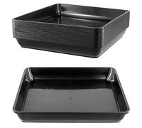 TAICHEUT Lot de 12 soucoupes carrées noires de 30,5 cm pour pots de fleurs, 29 x 4 cm, plateaux de fleurs carrés en plastique pour intérieur, extérieur, jardins