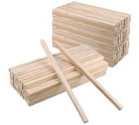 TAICHEUT Lot de 150 chevilles carrées en bois brut - 30,5 x 1,27 x 1,27 cm - Petites tiges carrées en bois dur pour modélisme, projet de bricolage, artisanat du bois