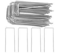 TAICHEUT Lot de 150 piquets à membrane de jardin en acier galvanisé, 100 mm, en forme de U, piquets pour le contrôle des mauvaises herbes, le gazon artificiel, les tapis, les filets